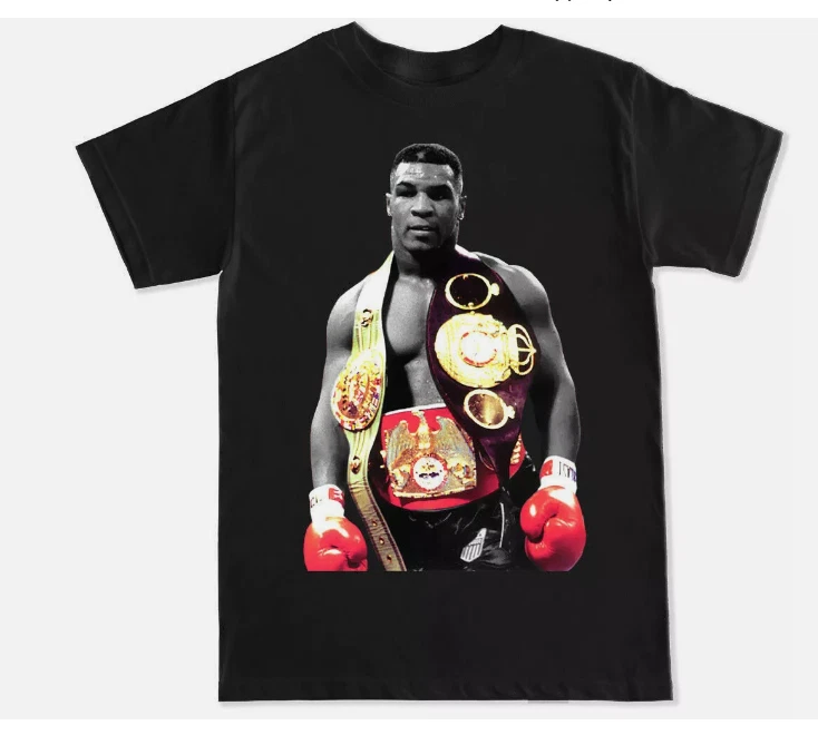 Mike Tyson Boxing Men T-shirt Black Cotton Tee All Sizes