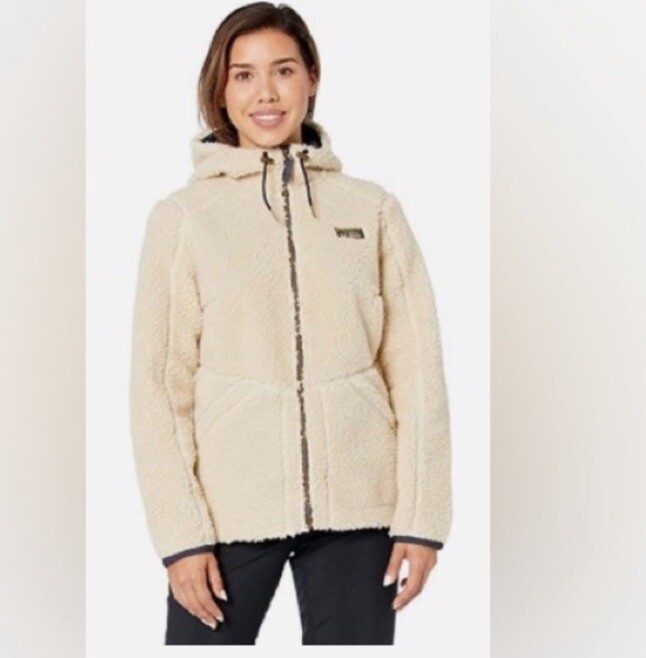 NWOT Bean Women's Mountain Pile Fleece Hoodie in Natural