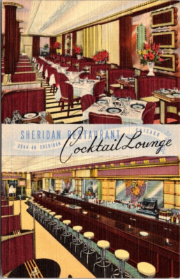 Postcard Multiview Sheridan Restaurant Cocktail Lounge Chicago IL
