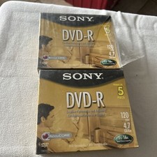 Sony DVD-R 120 min 4.7 GB 5 Pack Recordable DVD New factory sealed Lot Of 2