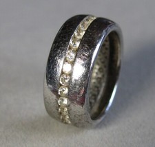 Vintage Sterling Silver CZ Band Ring 5.1g Size 6  J4343
