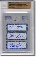 Jess Todd * Pete KOZMA * Chris Perez Autograph Rookie Auto Plate 1/1