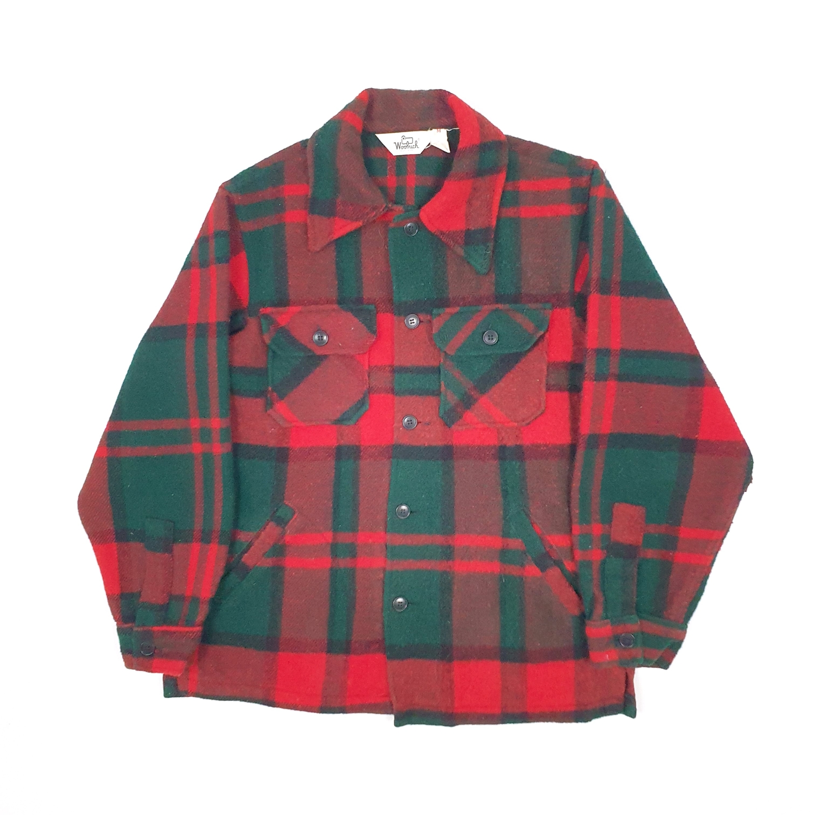 WOOLRICH Wool Jacket Coat Vintage 1980s Shirt Shacket Overshirt Mens M