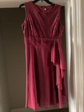 NWOT Burgundy Fit & Flare  Cocktail Dress M-FREE S&H