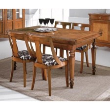 TAVOLO LEGNO MASSELLO NOCE ALLUNGABILE L 160 P 90 H 80 APERTO 250