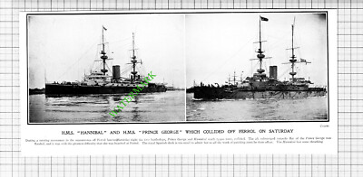HMS Hannibal und HMS Prince George Schiffskollision Ferrol - 1903 Steckling