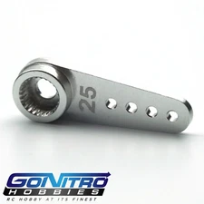 Go Nitro Hobbies 25T Small Aluminum One Way Servo Arm Silver Futaba / Savox