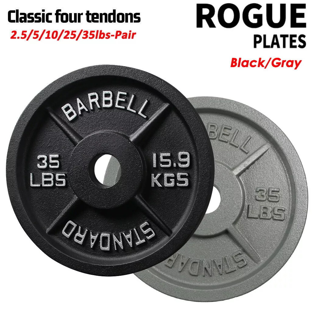Cast Iron Olympic 2 inch Weight Plates 2.5 35LB Pair Black
