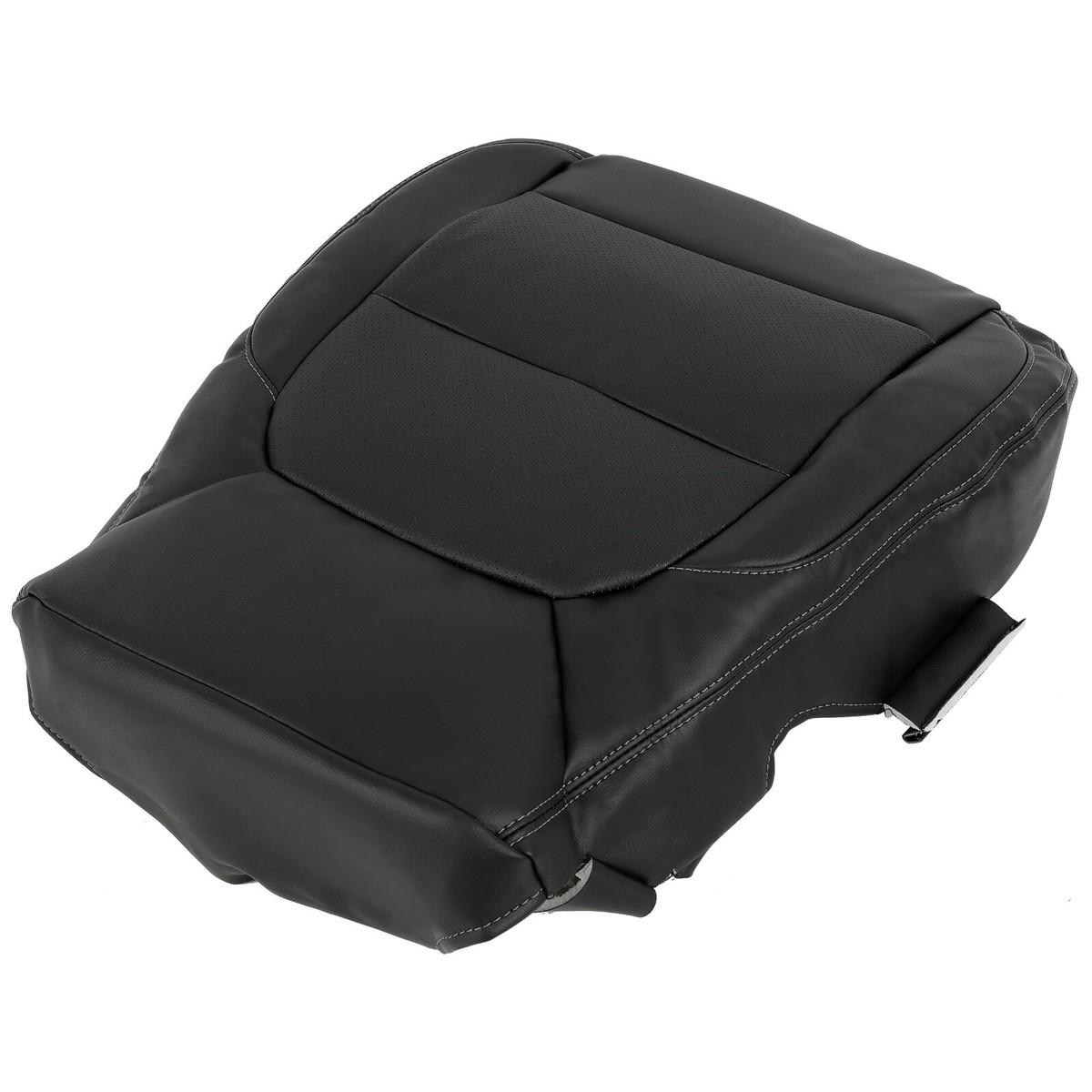 Driver Side Bottom Leather Seat Cover – For 2001-2002 Chevy Silverado 1500 HD, 2500 HD, 3500 – Dark Graphite – Fits Heated & Power Seats