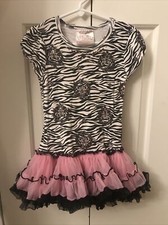Beautees Little Girls 4 Dance Dress Tutu Pink Cap Sleeve Jeweled Neckline