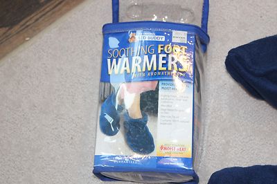 Bed Buddy Soothing Foot Warmers w/ Aromatherpy Slippers Blue Moist Heat  Carex