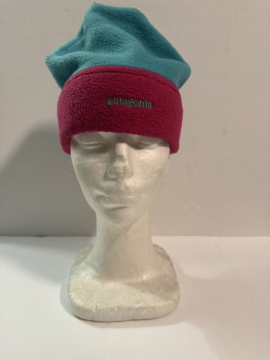 Vintage Patagonia Synchilla Fleece Beanie Winter Hat Green /pink