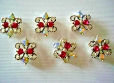 2 Hole Slider Beads Mariposa Pink & Crystal AB Made with Swarovski Elements#6