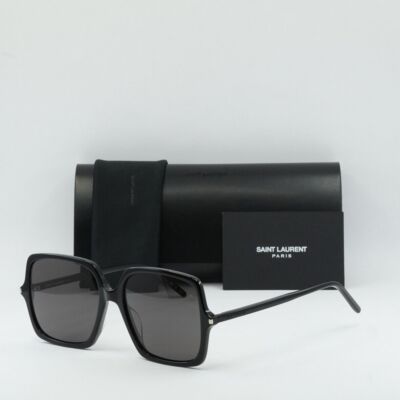 SAINT LAURENT SL591 001 Black/Black 57-17-145 Sunglasses New Authentic