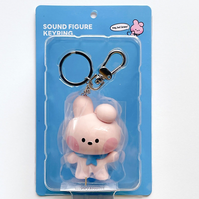 BT21 Authentic Cooky Minini Figurine Sound Keychain Safety Alarm