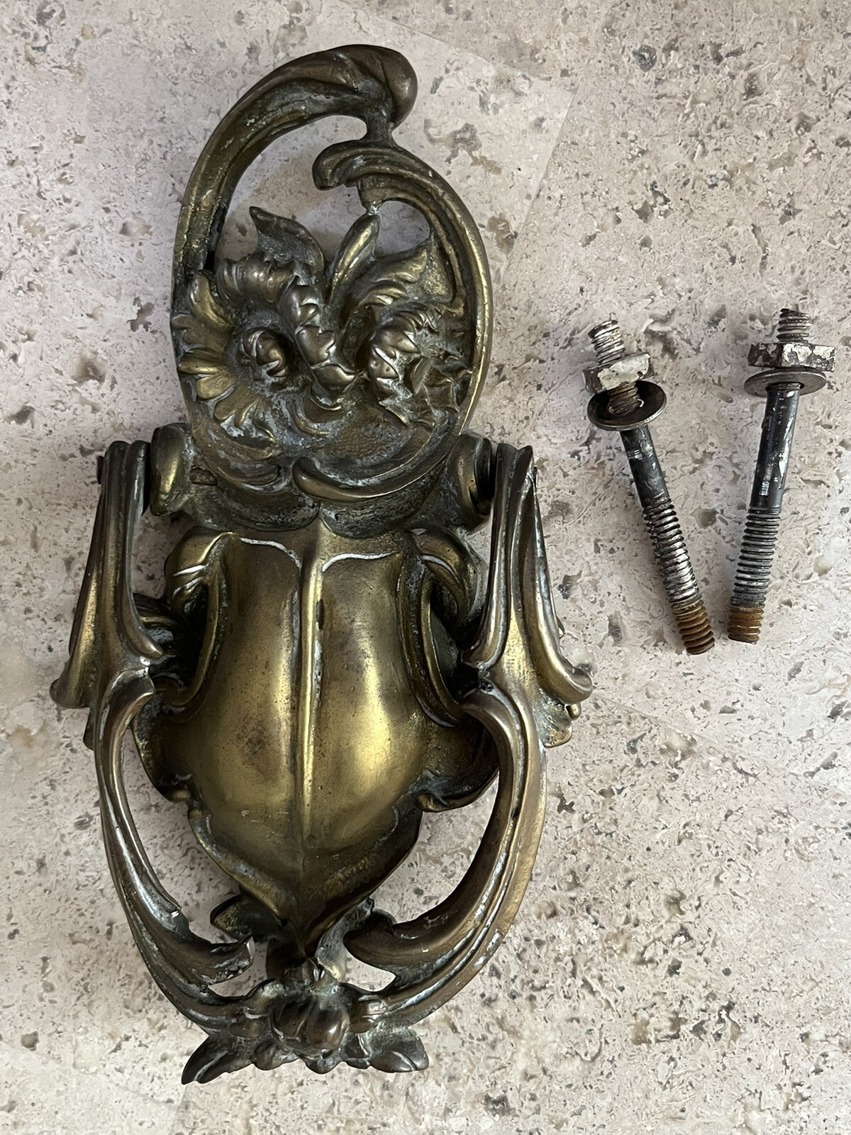 LARGE ANTIQUE c.1898 ART NOUVEAU NEW ORLEANS ARCHITECTURAL SALVAGE DOORKNOCKER