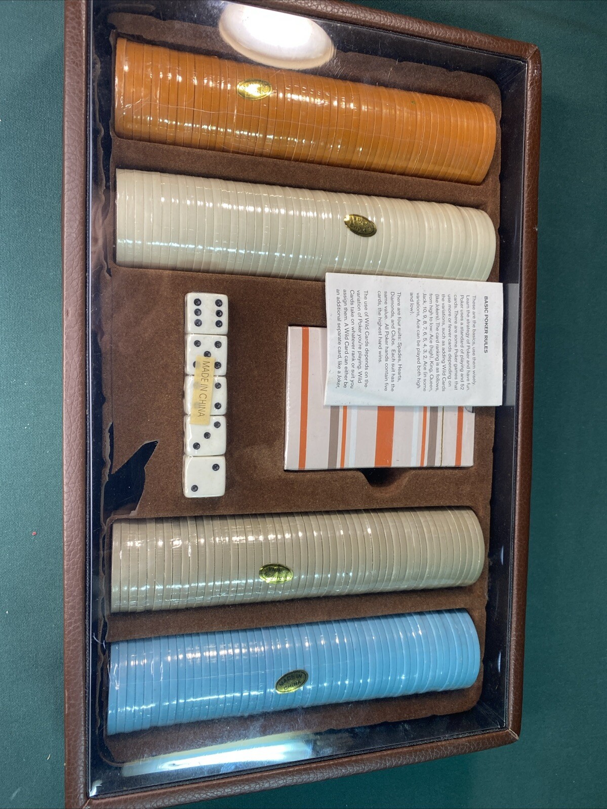 Poker Set Complete 5 Dice 2 Decks Of Cards Chips Case Victorias Secret Gift Set