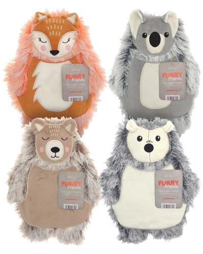 Hot Water Bottle with Cover 1L Cute Fur Soft Plush Toy Animal Novelty Heat Bag - 第 1/13 張圖片