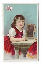 Old Trade Card James Pyles Pearline SOAP School Chalkboard Tiny Characters Elves