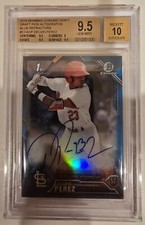 2016 Bowman Chrome Blue Ref Delvin Perez Autograph RC 037/150 BGS 9.5 w/10 Auto
