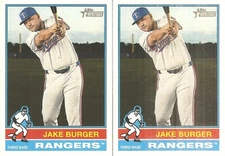 2 CARD 2025 TOPPS HERITAGE JAKE BURGER BASEBALL CARD LOT #352