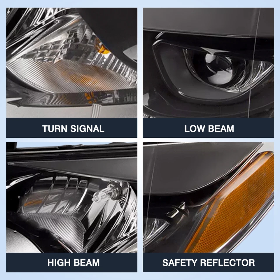 Par de faros esquineros ámbar negros para Toyota Corolla 2014 2015 2016 sedán Foto 4 de 4