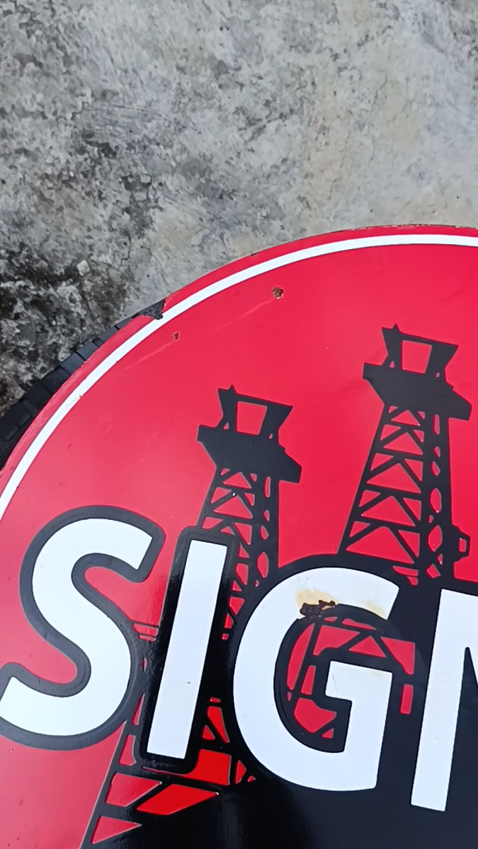 Vintage style SIGNAL Oil And Gas Company NOT Porcelain Advertising Sign