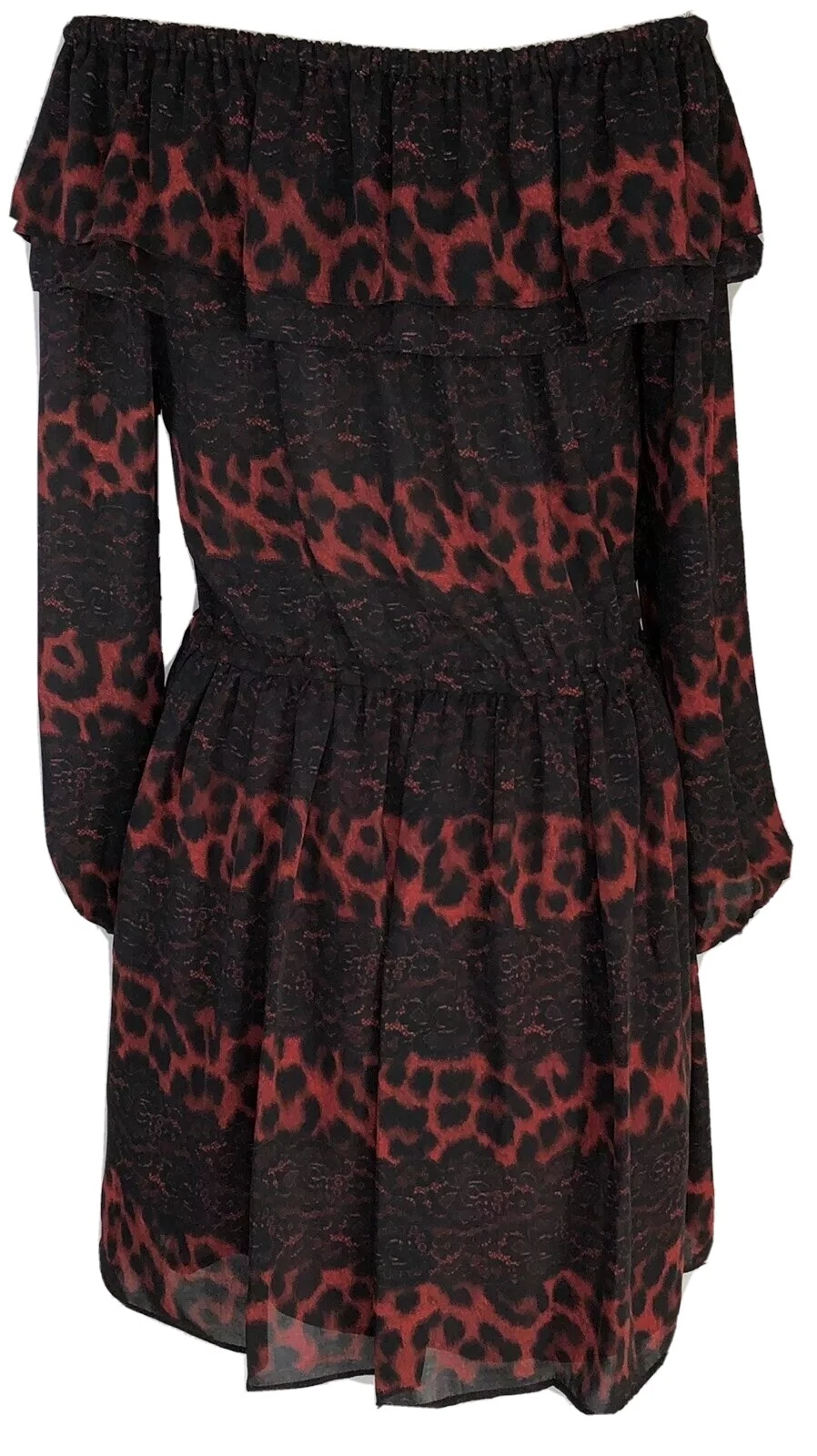 Abito donna Michael Kors taglia grande spalle scoperte colore rosso ciliegia e nero