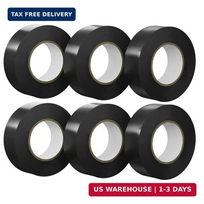 SWRT 6 Pack Black Electrical Tape Waterproof, 0.75 in x 66 FT High Temp Electric