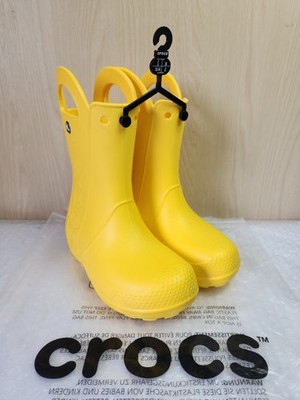 Crocs Yellow Handle It Rain Boots Kids UK Size J2 EU 33- 34