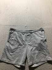 Eddie Bauer Lounge Shorts Mens XL Light Gray Elastic Waist Zip Pockets Stretch