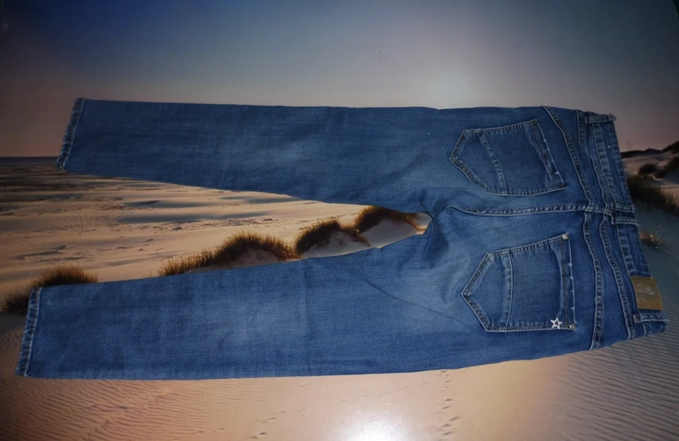 Karostar Size M / 38 stretch Weite 40 cm L 97 cm Knopfleiste Jeans Hose blau - Bild 3 von 4