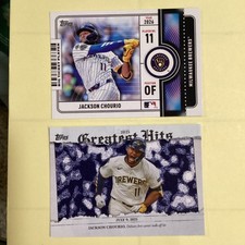 JACKSON CHOURIO 2 card lot 2026 Topps Series 1 Milwaukee BREWERS