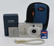 Canon Powershot SD1000 Silver Digital Compact Camera 7.1MP Bundle - TESTED