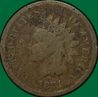 1871 Indian Head Cent Good G Coin, Corrosion #36849