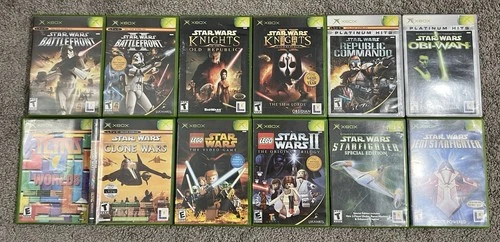Star Wars Games Lot Of 12 Games (Microsoft Xbox) OG Xbox