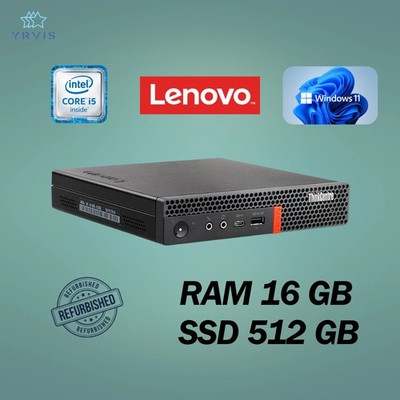 LENOVO M910Q MINI DESKTOP PC INTEL I5 RAM 16GB SSD 512GB WIN 11 REFURBISHED