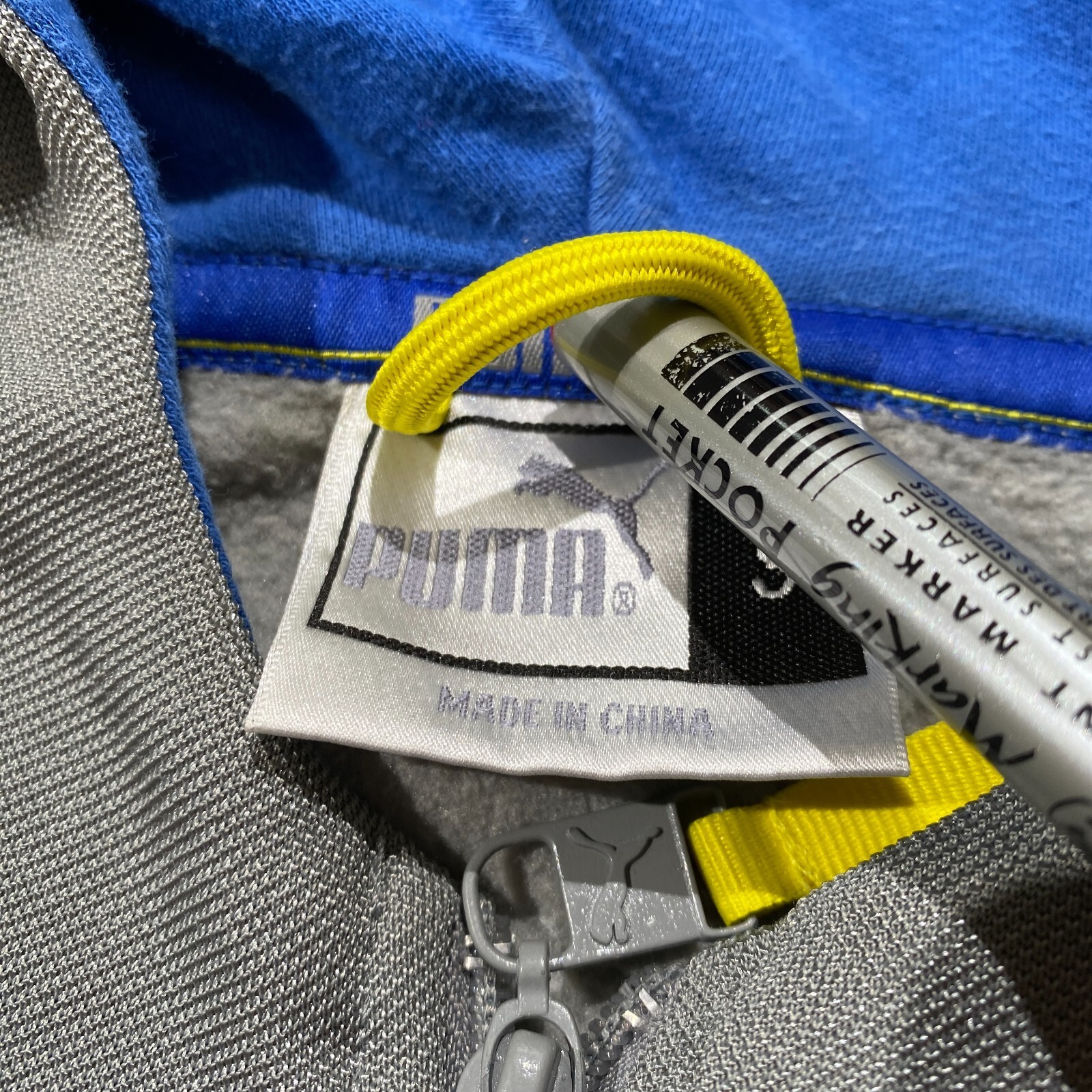 VINTAGE Puma Tracksuit Top Mens Small Loose Fit Grey Mesh Track Jacket 90s thumbnail 8