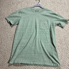 Carhartt Womens Loose Fit Pocket T-Shirt S Green Heather Short Sleeve