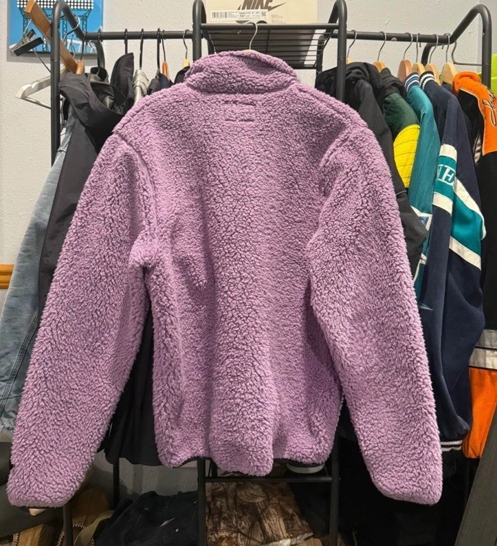 Stussy фиолетовый шерпа флисовая куртка полный молнии Sz L - Изображение 3 из 3