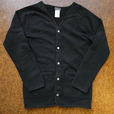 VTG United Arrows Japan Made in Canada Seamless Roll Hem Sweat Cardigan Black XS