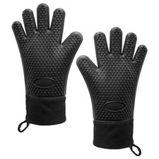 BBQ Grilling Gloves Large Silicone Oven Glove Mitts Barbecue Grill Protection