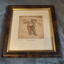 Sue Willis Framed Limited Edition Numbered Print Sporting Bears Ice Skating 