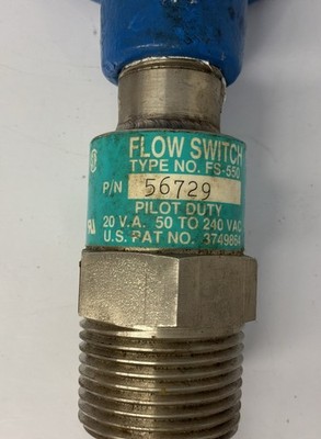 Gems FS-550 Flow Switch 56729 Explosion Proof 1'' NPT Pilot Duty SPDT