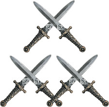 6Pcs 13.4 Inch Pirate Sword Set - Plastic Toy Knife Prop, Pirate Dagger Costume