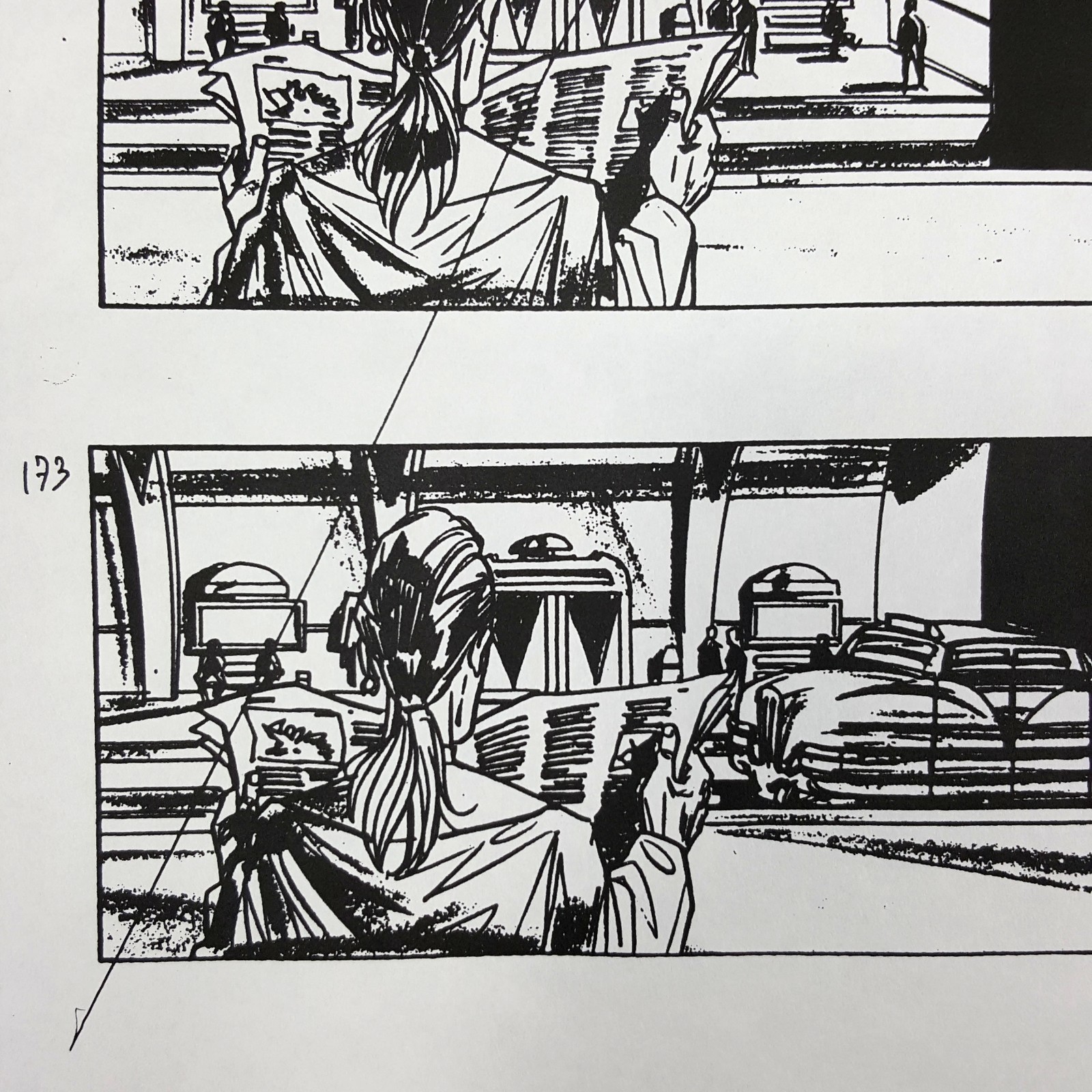 Image 13 of The Fifth Element - Production Used Storyboard, Cab Chase 161-173 , COA