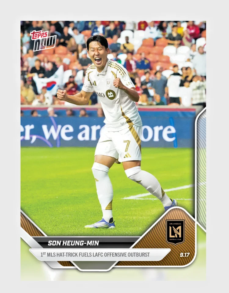 Son Heung-Min Topps Now AUTO Relic /10 BLACK Parallel Redemption 1st Hat Trick! - Image 3 of 4