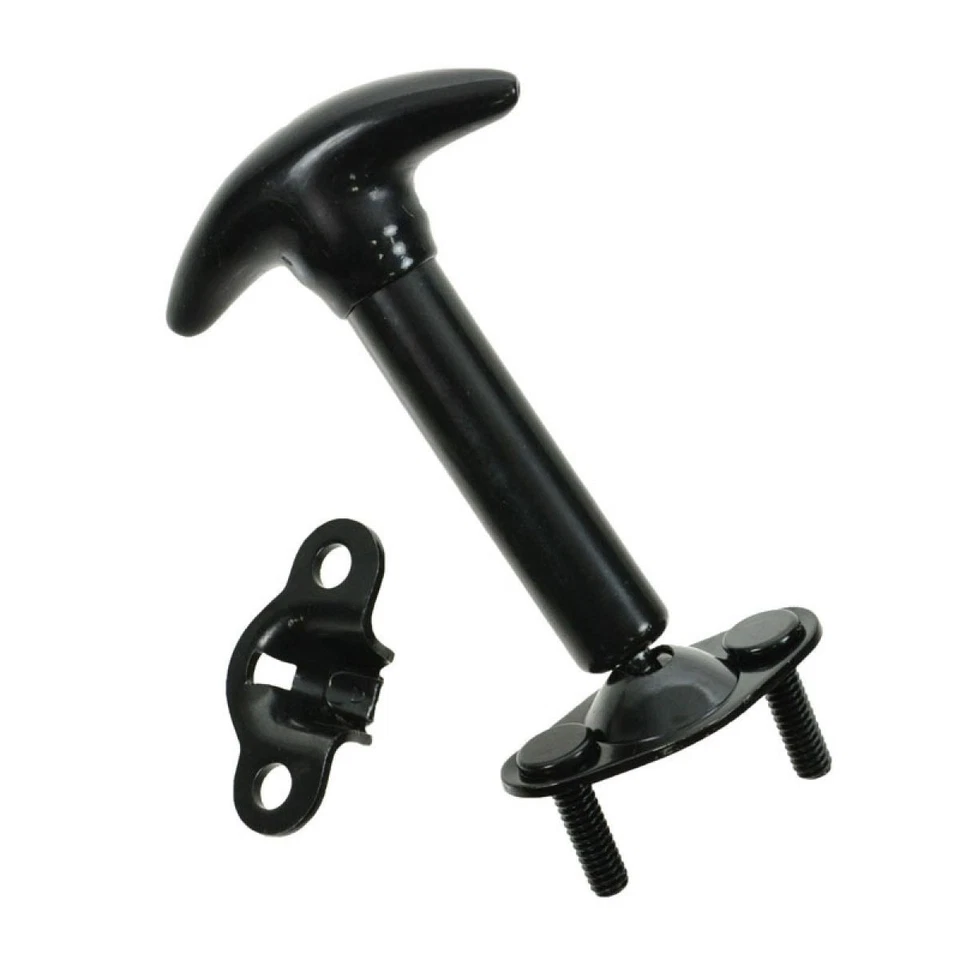 Black Hood Latch & Catch Bracket Pair Set Kit LH & RH for Jeep Wrangler CJ DJ - Image 3 of 4