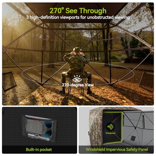 Hunting Blind 270°/360° See Through, Pop Up 2-3 Person(270° See Through)