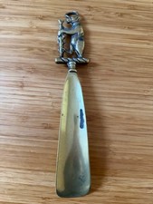 CORNO DA SCARPA VINTAGE ANTICO IN OTTONE